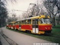 Souprava vozů T3SUCS-DVC ev.č.7226+7227 vypravená na linku 5 ve smyčce Výstaviště | 11.4.2001