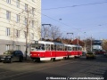 Souprava vozů T3M2-DVC ev.č.8079+8015 vypravená na linku 16 míří Korunní ulicí k zastávce Orionka. | 18.1.2012
