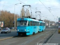 Souprava vozů T3M ev.č.8093+8103 vypravená na linku 10 vjíždí do zastávky Motol. | 12.1.2007