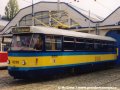 Prototypový vůz T3G ev.č.8200 během Dne otevřených dveří ve vozovně Pankrác | 14.10.2000