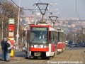 Jediný pražský vůz typu T3R ev.č.8205 v zastávce Výstaviště na lince 5. | 8.2.2005