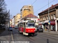Nuselskou ulicí míří k zastávce Horky vůz T3R.P ev.č.8319 vypravený na linku 11. | 12.3.2011