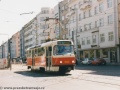 Vůz T3R.P ev.č.8342 vypravený na linku 11 projíždí křižovatkou Flora k zastávce Radhošťská. | 4.5.2003