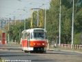 Vůz T3R.P ev.č.8504 vypravený na linku 25 opustil zastávku Libeňský most | 16.10.2006
