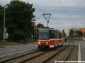 Souprava vozů T6A5 ev.č.8731+8740 vypravená na linku 20 míří od zastávky Malý Břevnov na Bílou Horu. | 31.8.2010