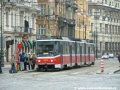 Vůz KT8D5 #9014 vypravený na linku 24 odbavuje cestující v zastávce Staroměstská. | 30.1.2005