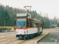 Vůz T6C5 na Plzeňské ulici u zastávky Krematorium Motol. | 8.3.2003