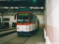 Vůz T6C5 již v úpravě pro Strausberg se po pěti letech opět objevil v pražské motolské vozovně. | 7.3.2003