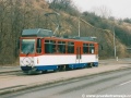Vůz T6C5 na Plzeňské ulici u zastávky Krematorium Motol. | 8.3.2003