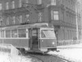 Na trojúhelník v Kotevní ulici zamířil i vůz pro kontrolu trolejového vedení T1 ev.č.5200. | 24.2.1985