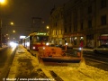 Podvozkový pluh PSP 01 #8202 se soupravou vozů T3R.P #8300+8214 v prostoru manipulační zastávky Palmovka na Sokolovské ulici. | 12.2.2013