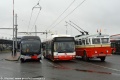Šestici nasazených trolejbusů doplnila výstavka dalších tří kusů: Sor TNS12 s dočasně přiděleným číslem #9000 představoval podobu budoucích vozů pro Prahu, dvacetčtyřka #9508 zastupovala současnost. TOTéčko #303 pak reprezentovalo počátky trolejbusů v Praze. | 15.10.2022