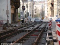Zřizování tramvajového tělesa systému W-tram v Zenklově ulici u zastávky Divadlo Pod Palmovkou. | 3.4.2011
