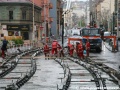 Podbetonování kolejové konstrukce systému W-tram v protiobloucích pod zastávkou Palmovka s využitím betonové pumpy. | 13.4.2011